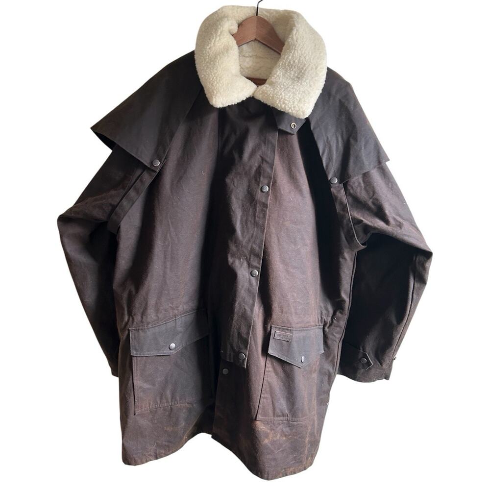 Outback Trading Co Oilskin Duster Coat 2XL NWT Wool Liner Waterproof Western